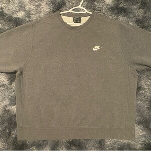 Nike Sweatshirt Women Sz 2XL Gray Crew Neck Sweater Swoosh Y2K